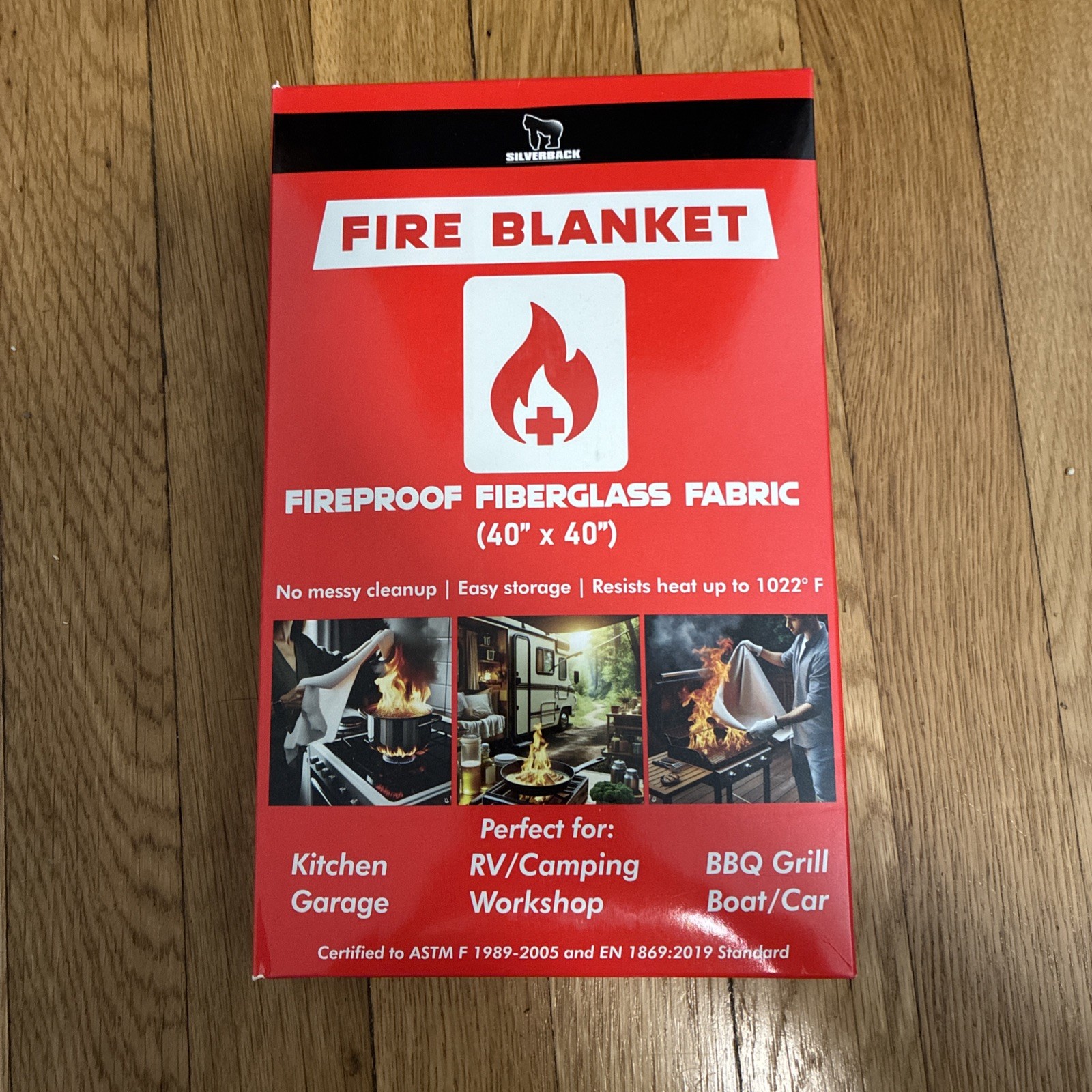 Silverback Fire Blanket – 100% Fiberglass Fabric 40”x40”