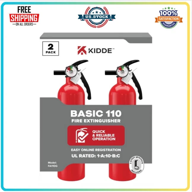 Set of 2 FIRE EXTINGUISHER For Car Truck Auto Marine Boat Kidde 3-Lb Dry