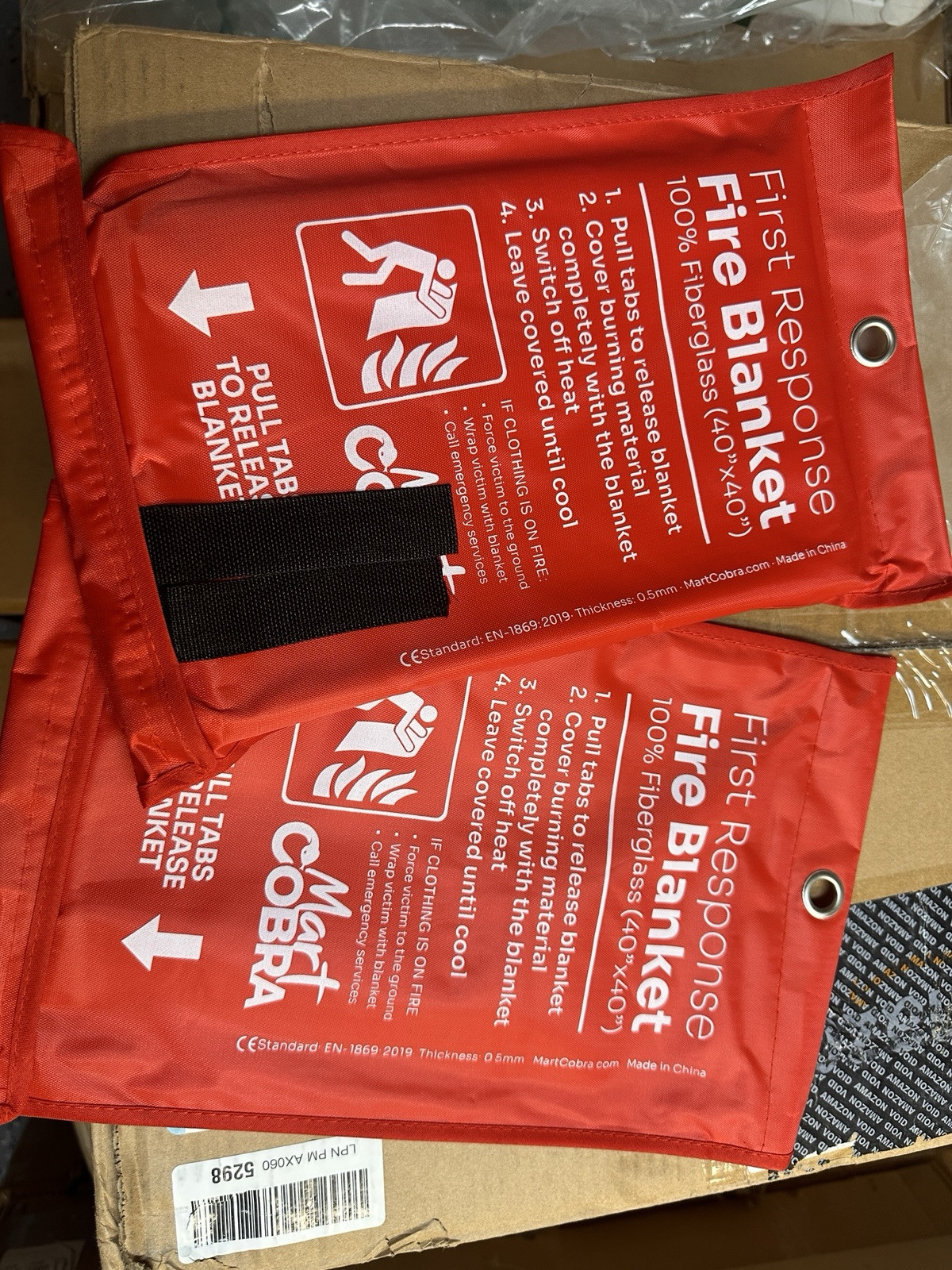 Pack Of 2 Mart Cobra First Response Fire Blanket 40×40 100% Fiberglass Home Use