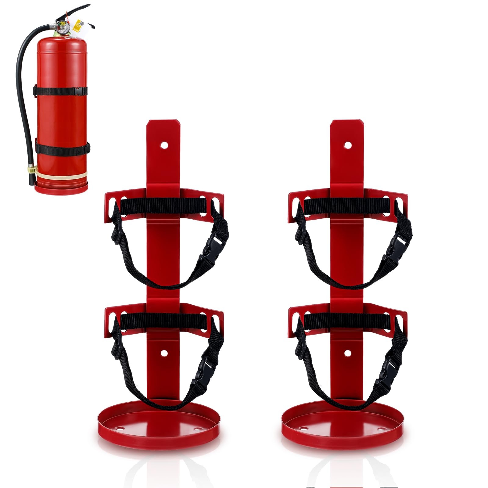 2 PCS Metal Wall Mount Fire Extinguisher Bracket Holder For 5 Lb Extinguisher