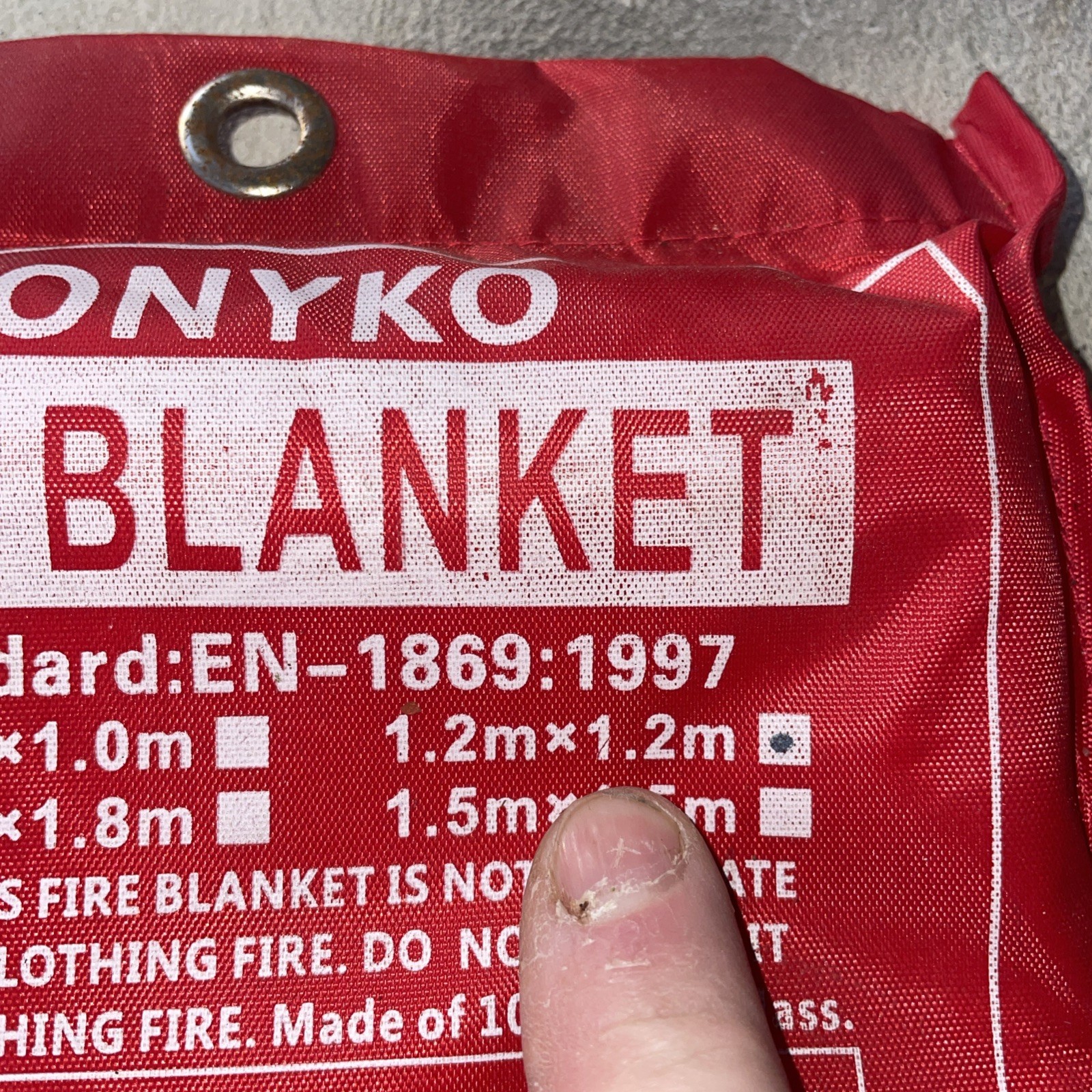 Tonyko Premium Fire Blanket 1.2 M X 1.2M 1869:1997 Home Office Emergency New