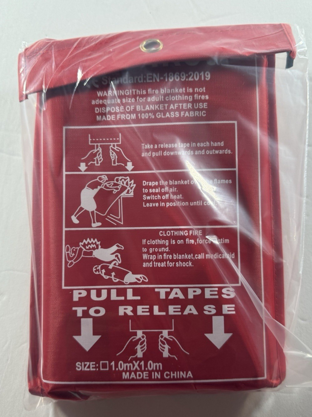 Fire Blanket Emergency for Home – 1 Pack/Size 1.0mx1.0m