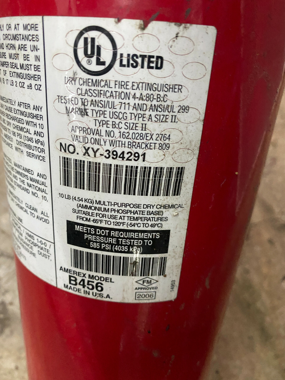 Amerex B456 Dry Chemical Fire Extinguisher