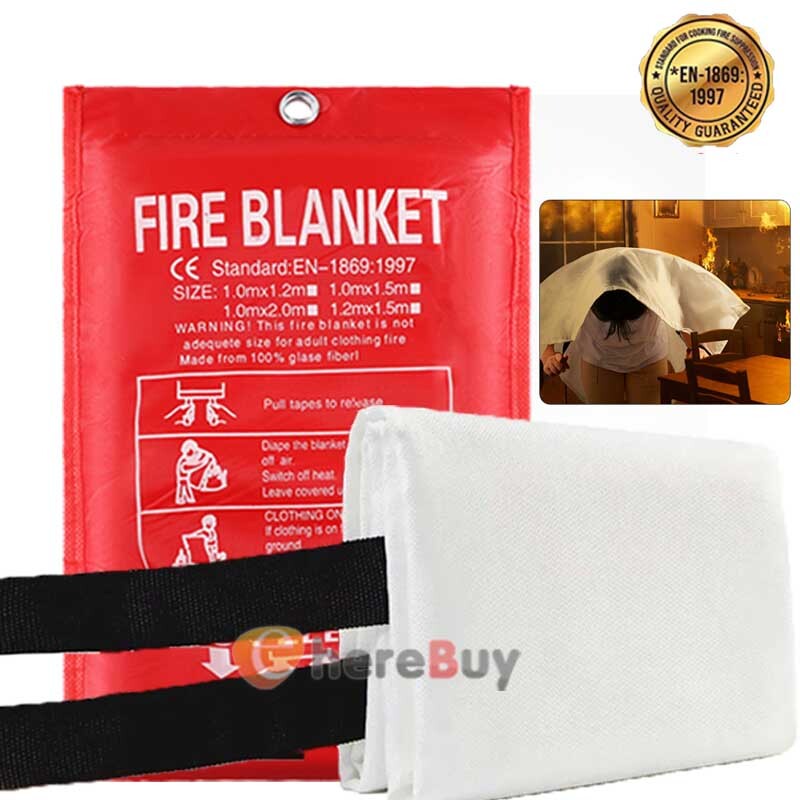 1/2X FIRE BLANKET Fiberglass Emergency Home Retardant Prepared 59”x59” 47″x47″