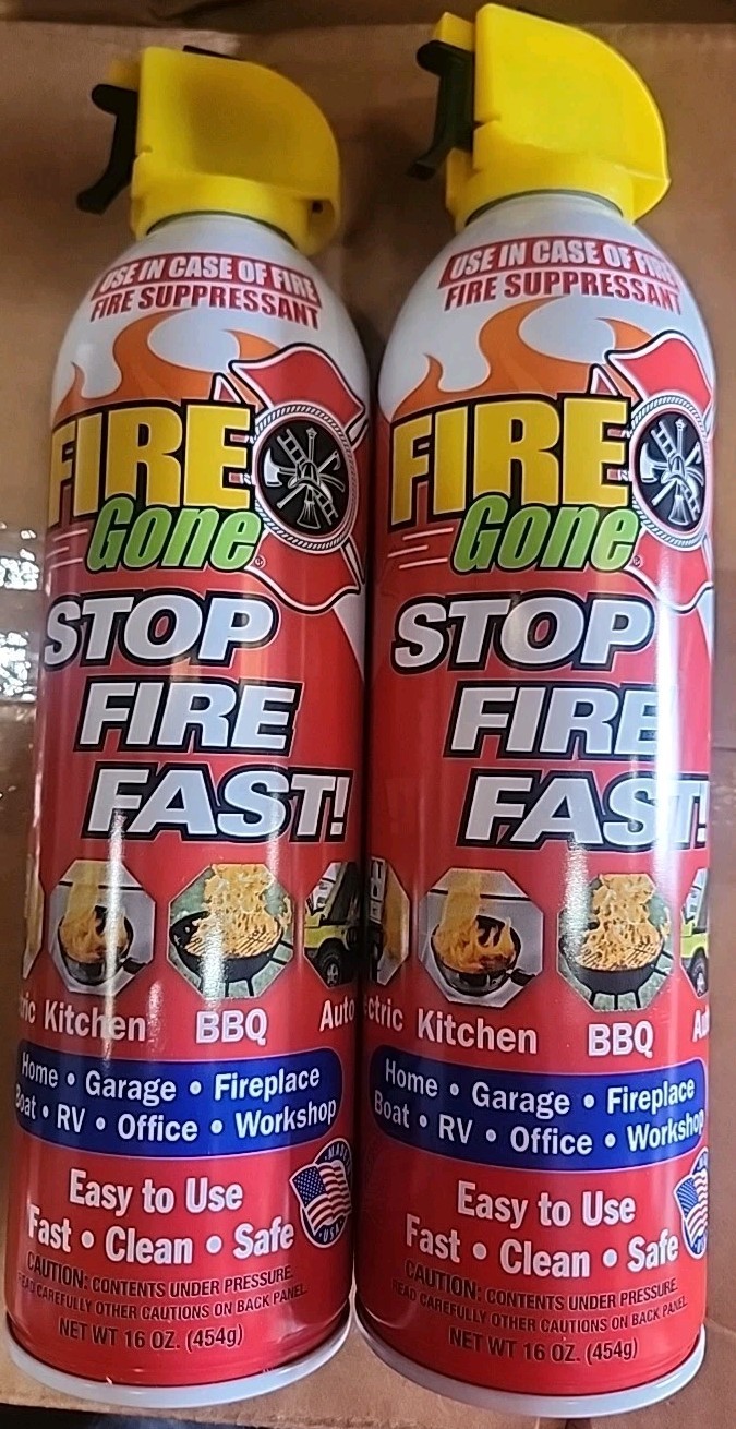 FireGone 5-in-1 Compact Fire Extinguisher – 2 PACK Suppressant Electrical