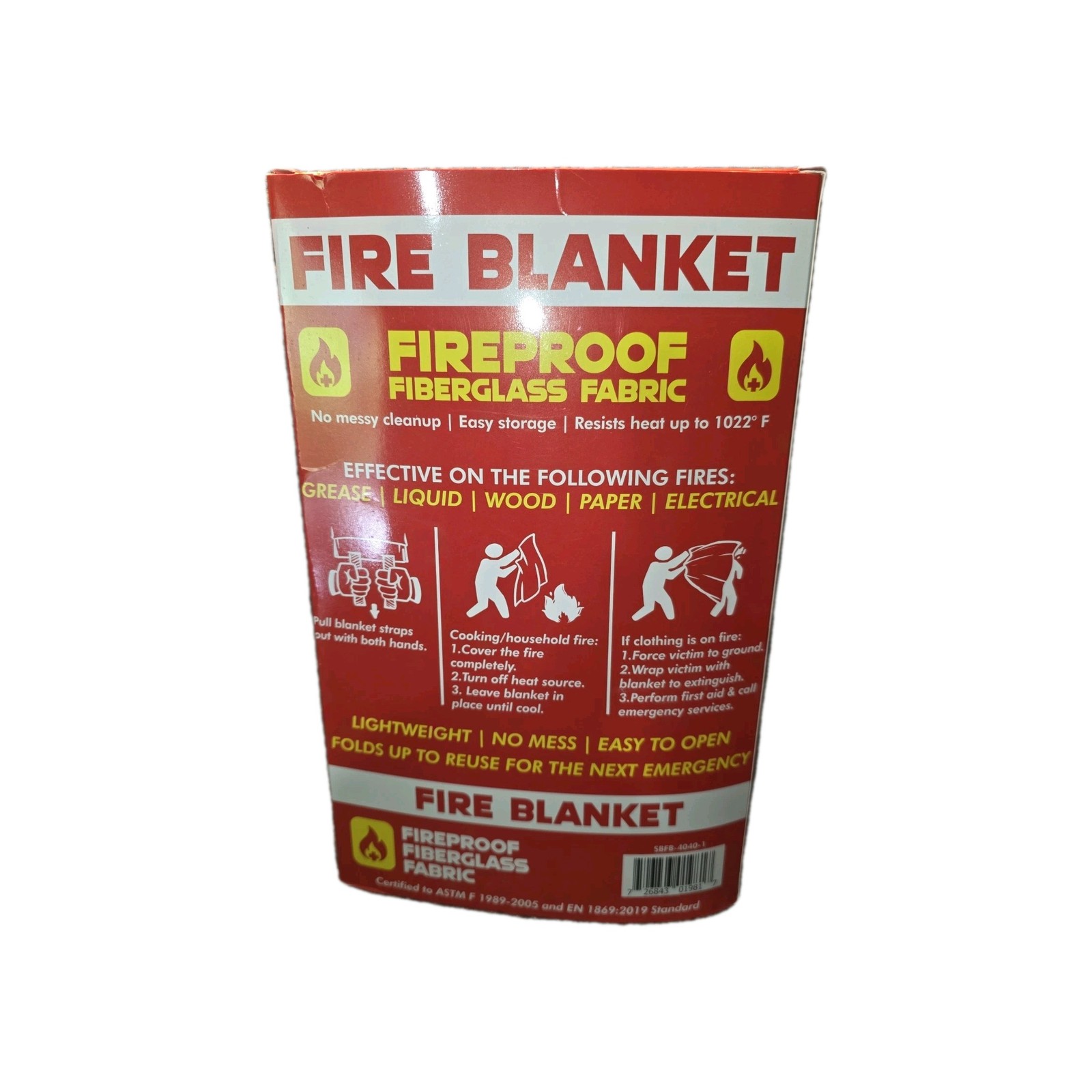 Silverback 40″ X 40″ Fireproof Fiberglass Fabric Fire Blanket .. NIB