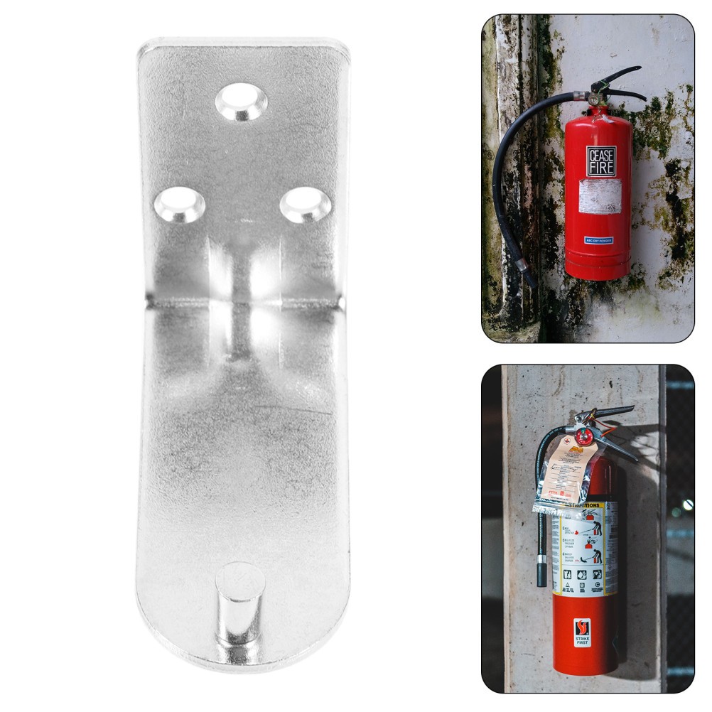10Pcs Transparent Metal L Shaped Fire Extinguisher Mounting Hooks Wall Bracket