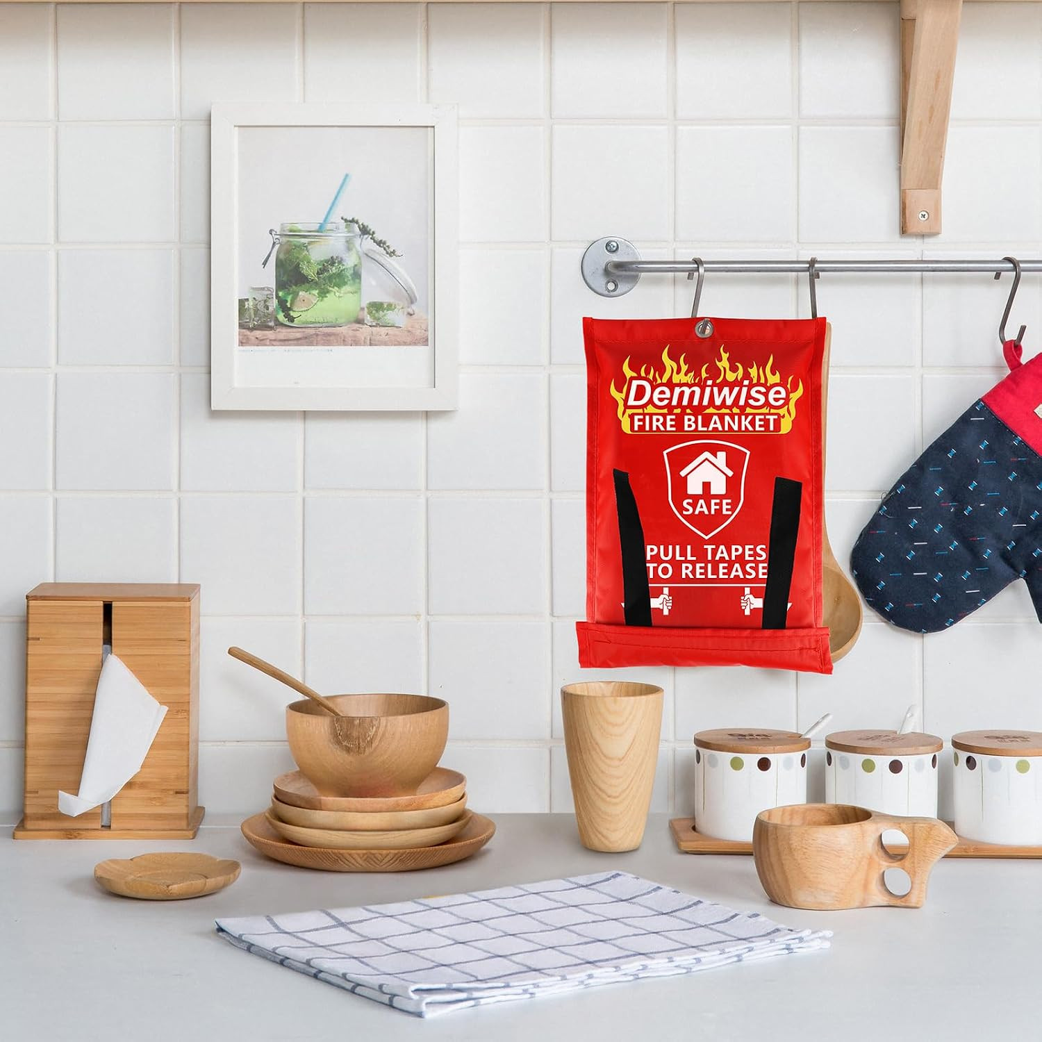 Fire Blankets for Home and Kitchen,4-Pack 40″X40″ Emergency Fire Safety Blankets
