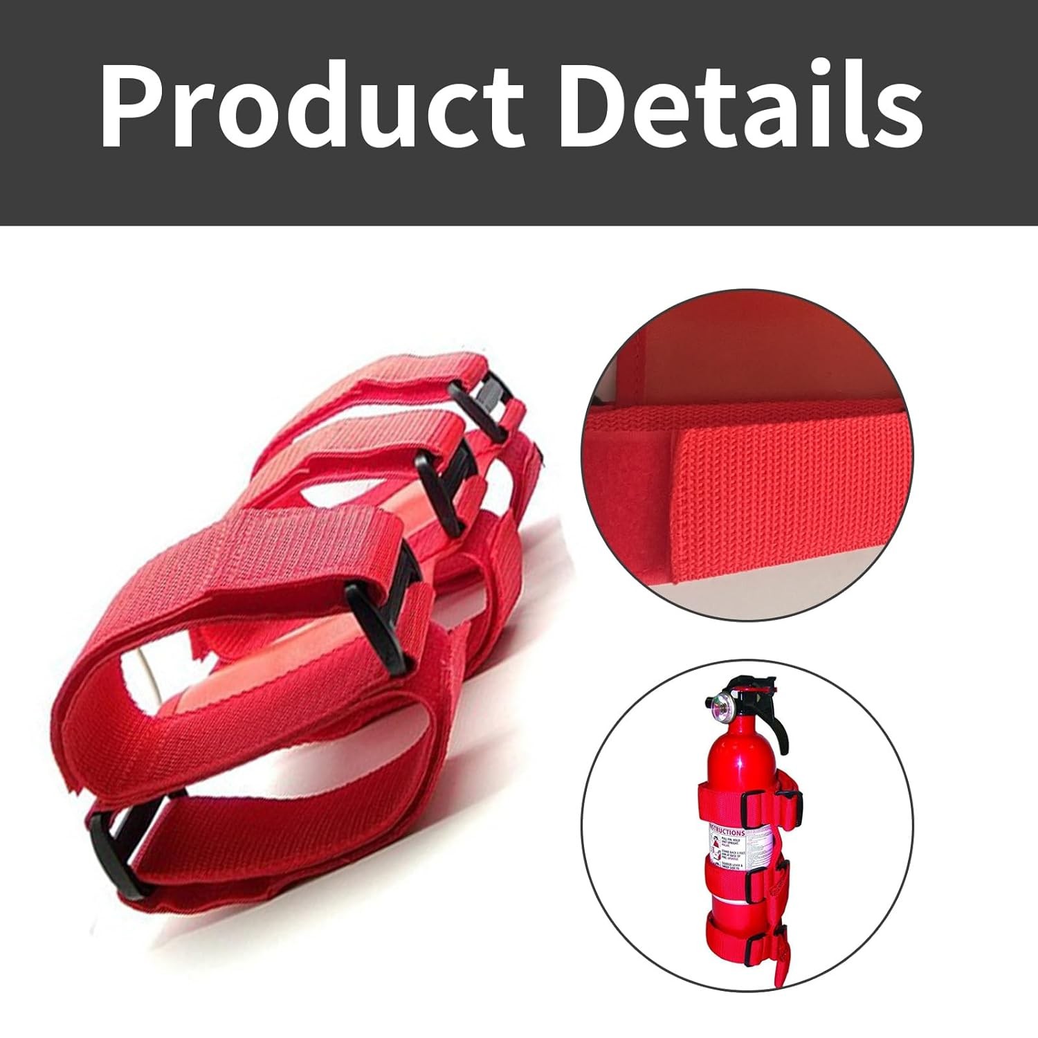 Red Adjustable Fire Extinguisher Holder Fixed Fire Extinguisher Belt Mount