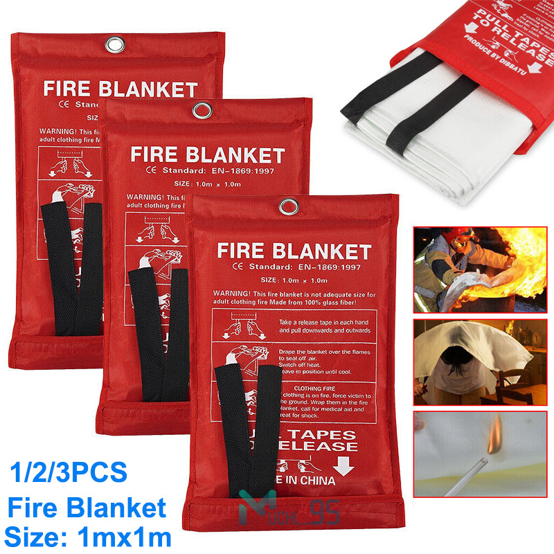 8X Large Fire Blanket Fiberglass Prepared Emergency 39”x39” Retardant Blankets