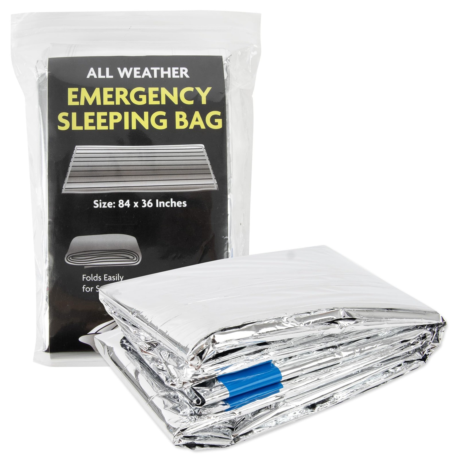 Mylar Emergency Thermal Blanket Sleeping Bag for Survival (2 Pack), Thick Reu…