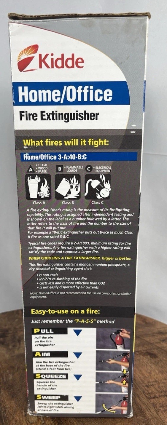 Kidde Fire Extinguisher Unsealed