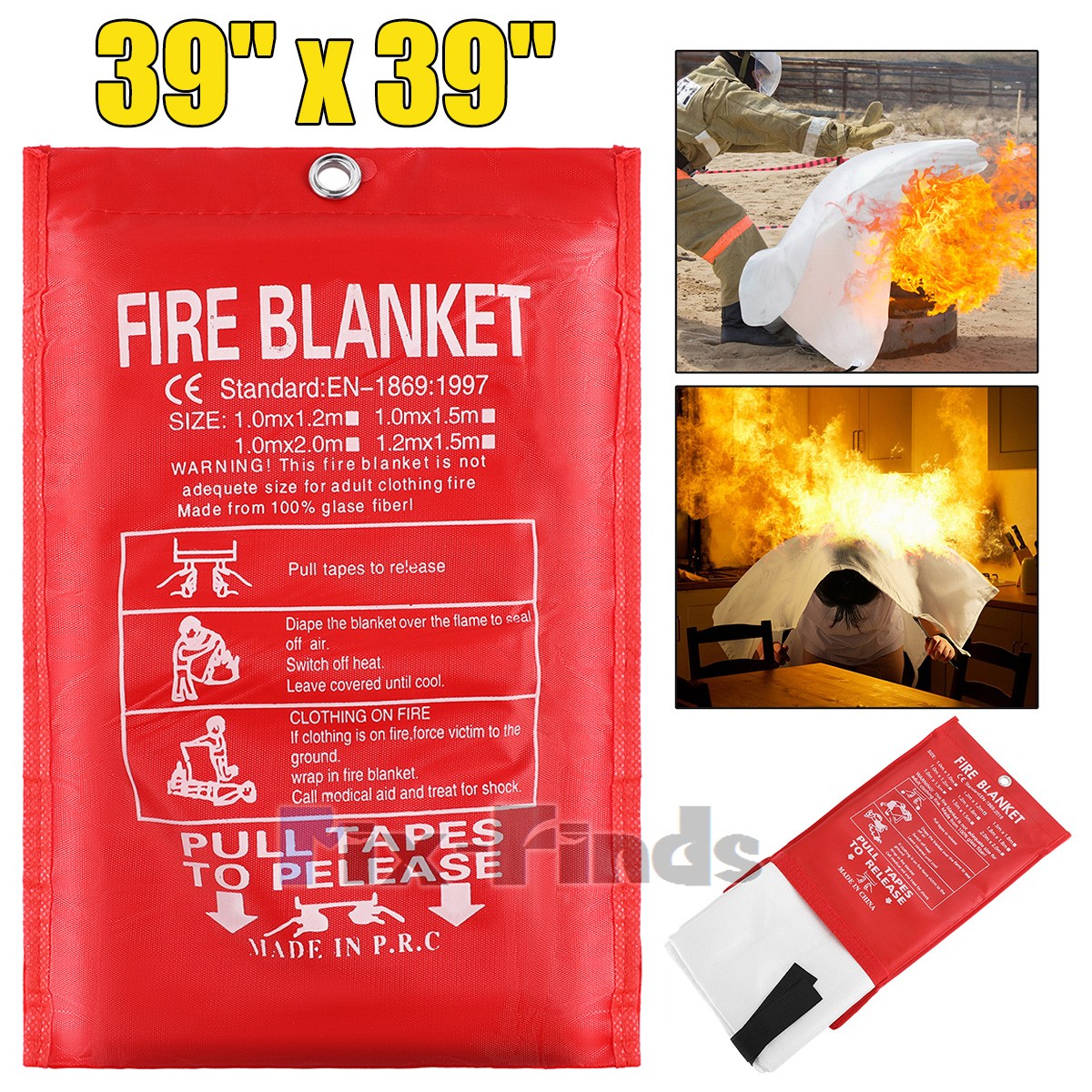 Emergency Survival Fire Blanket For Home Kitchen Office Caravan Emergency Safety