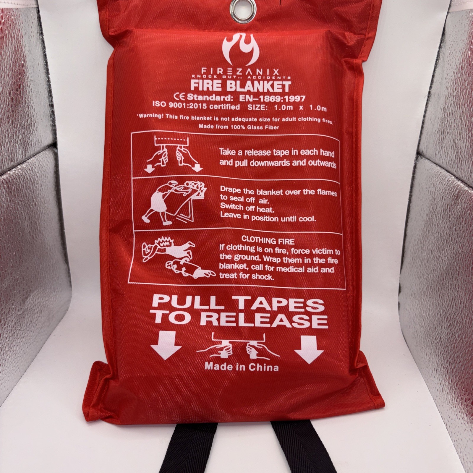 FIREZANIX Fire Blanket 2 Pack 40×40 Emergency Fiberglass Kitchen Safety