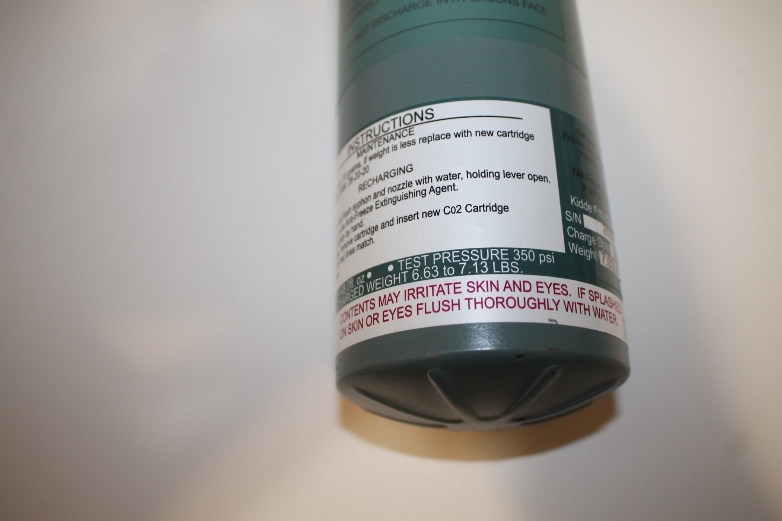 Kidde Aircraft Fire Extinguisher Part 892480 7/2030