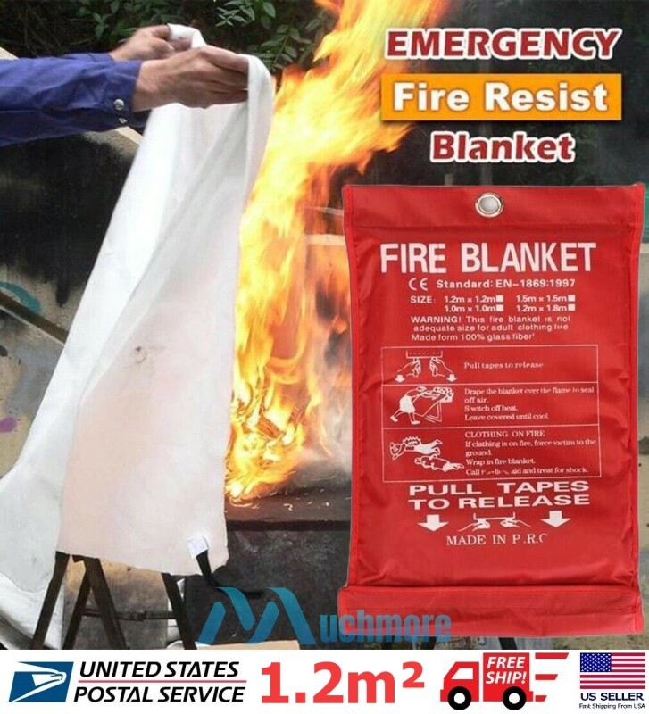 Large Prepared Emergency Fire Blanket Fireproof for Home Car Kitchen 47”x47” USA