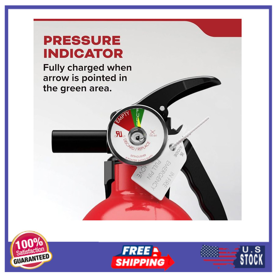Kidde Fire Extinguisher, 1-A:10-B:C, Dry Chemical, 2-Pack, Red, Mounting Bracket