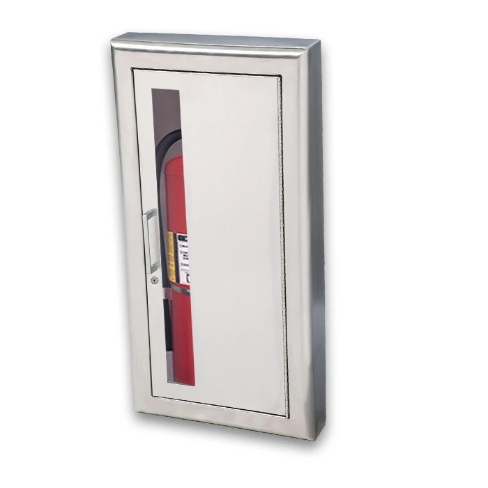 JL Industries 1037W17 Semi Recessed Fire Extinguisher Cabinet Stainless Steel