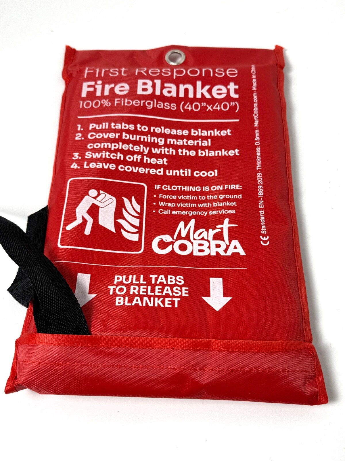 New First Response Fire Blanket, Fire Protection 40”X40” New Unused Mart Cobra