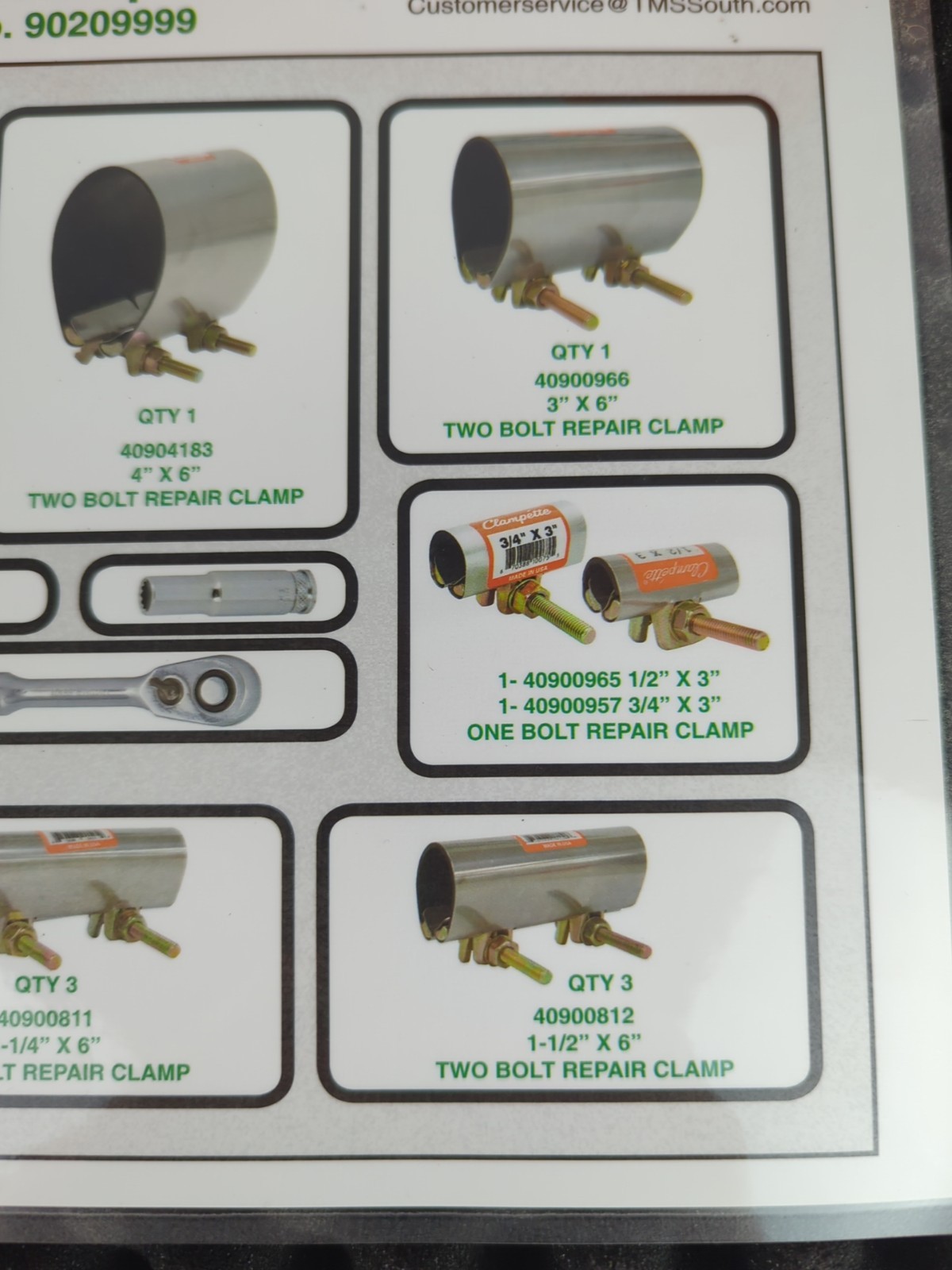 New Total Maintenance Solutions TMS Fire Suppression leak Clamp kit Clampette
