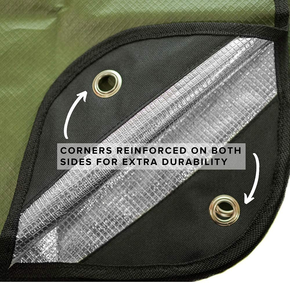 Insulated Tarp 60x82in 3-Layer Design Olive Green Waterproof Windproof Thermal
