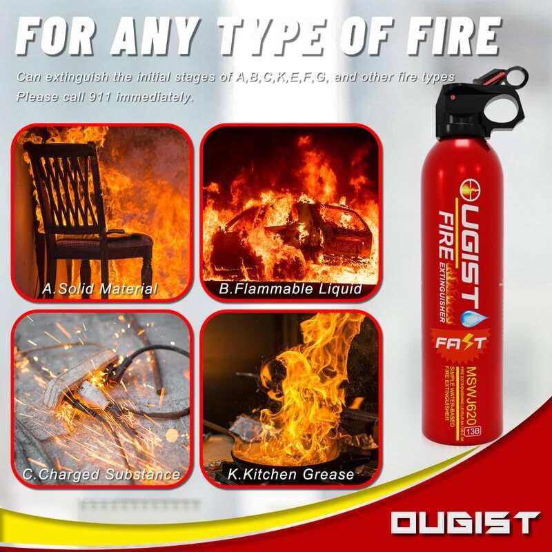 4 In1 Fire Extinguisher with Mount Fire Extinguishers for the House/Car/Kitchen