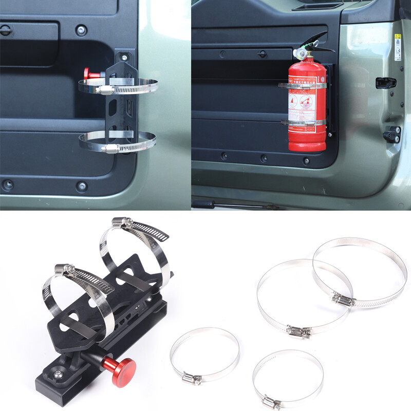Rear Door Fire Extinguisher Holder Bracket Adjustable For Land Rover Defender