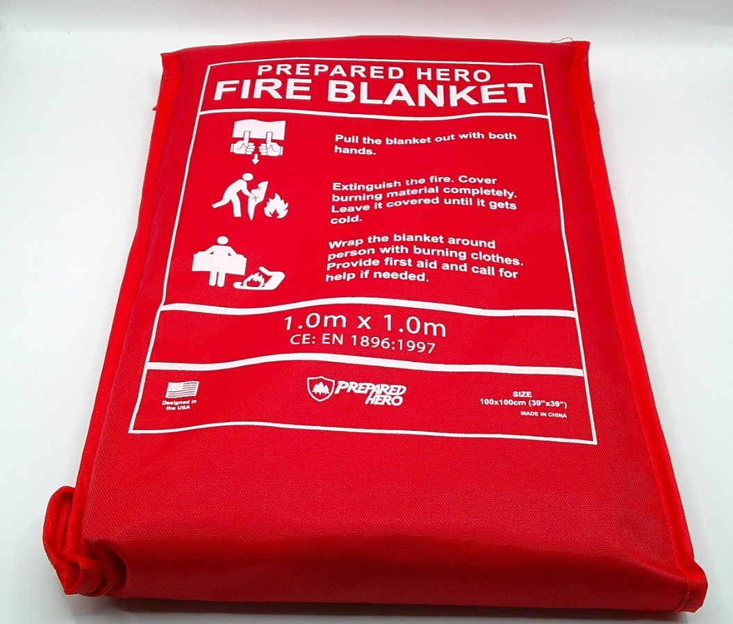 Prepared Hero Home Emergency Fire Blanket Fiberglass 39×39 Extinguisher New