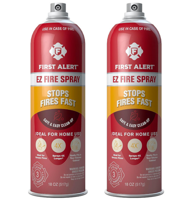First Alert EZ Fire Spray, Aerosol Extinguisher, Pack of 2, AF400-2, Red