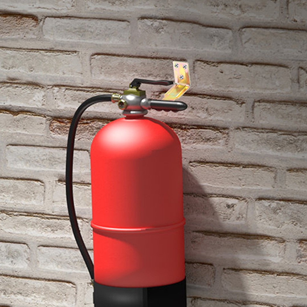 4Pcs Fire Extinguisher Mount Brackets Reusable Zinc Alloy Wall Hooks Golden