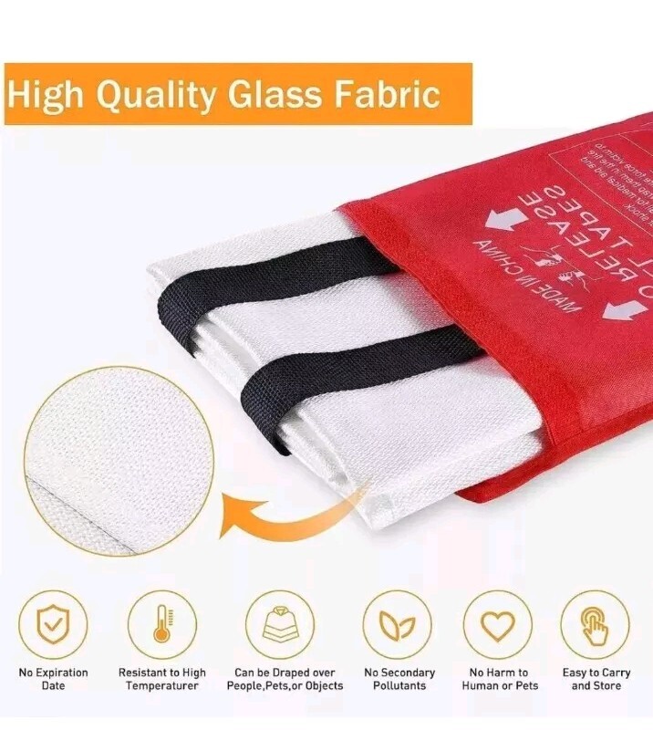 4 PACK FIRE BLANKET Fiberglass Hero Emergency Home Retardant Prepared 39”x39”