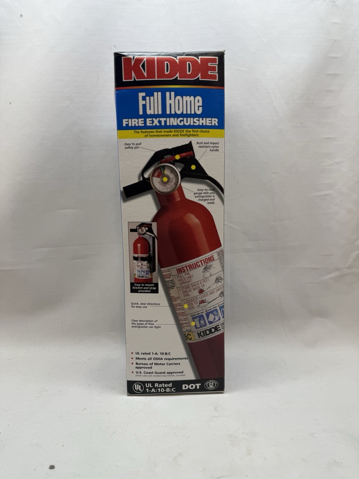 Kidde Fire Extinguisher FULL HOME 1-A:10-B:C 466142 Model KFH/FA110G