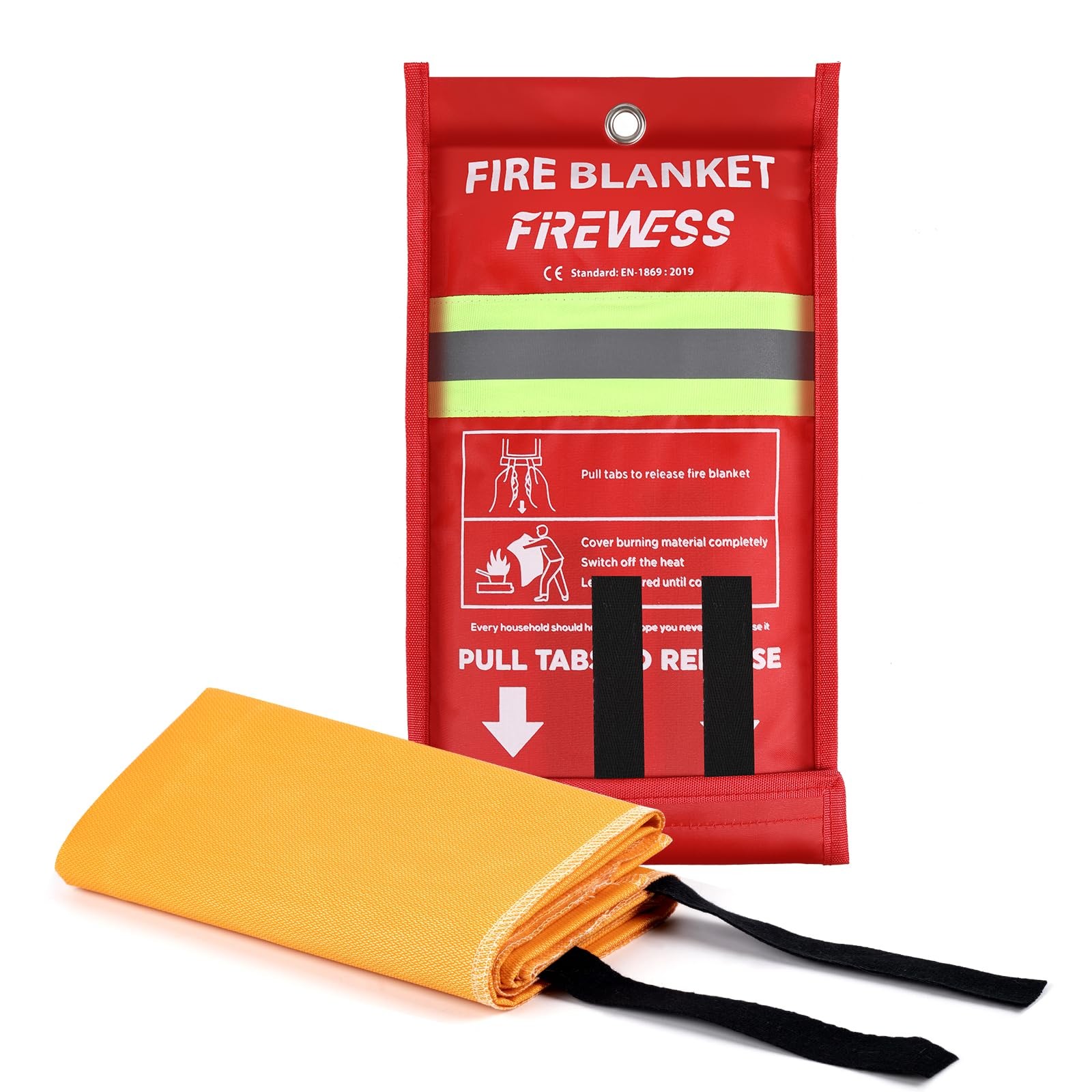 Emergency Fire Blanket, Silicone Flame Retardant, 39.4″x39.4″ for Home & Office