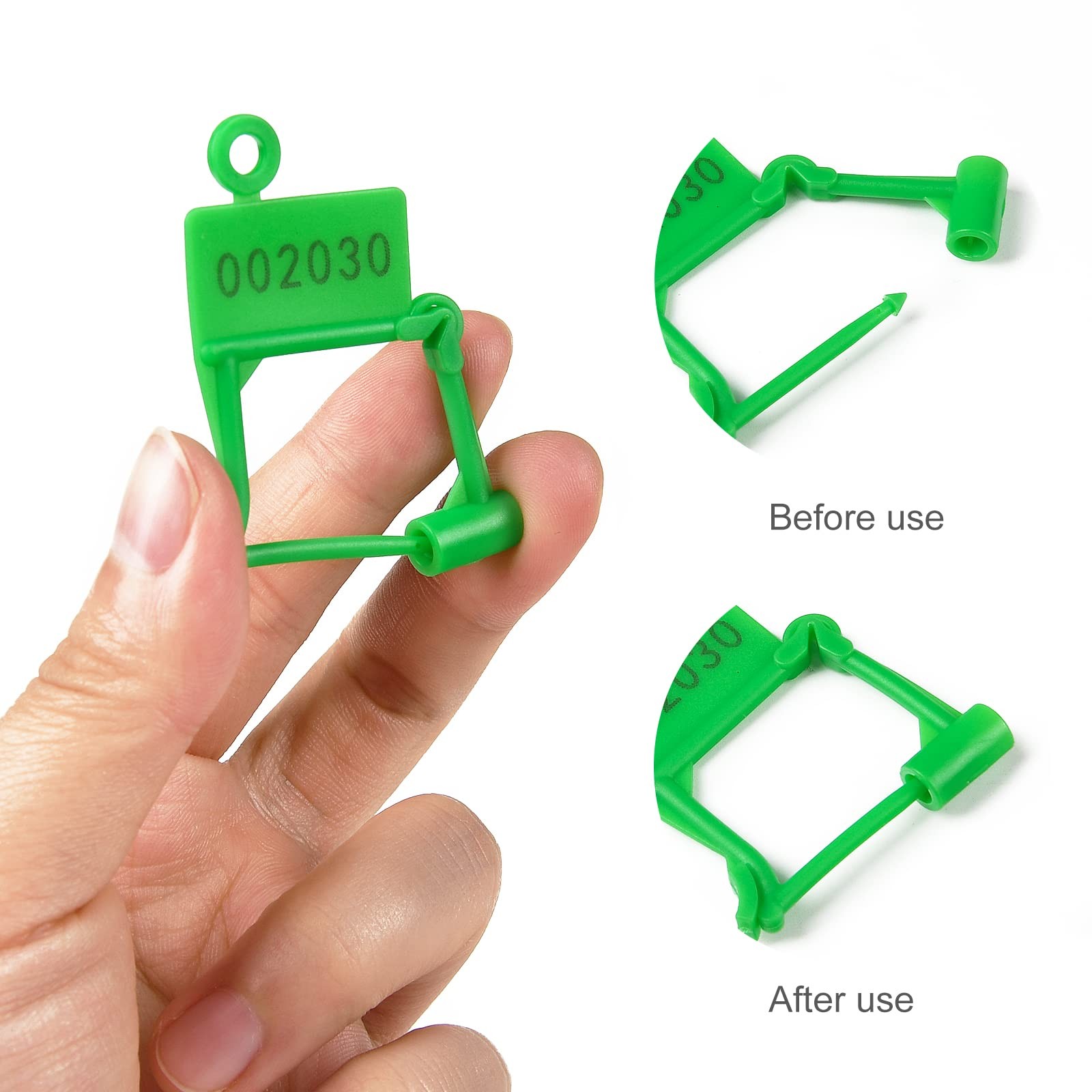 1000pcs Plastic Padlock Seals Tags Disposable Self-Locking Numbered Tag Tampe…