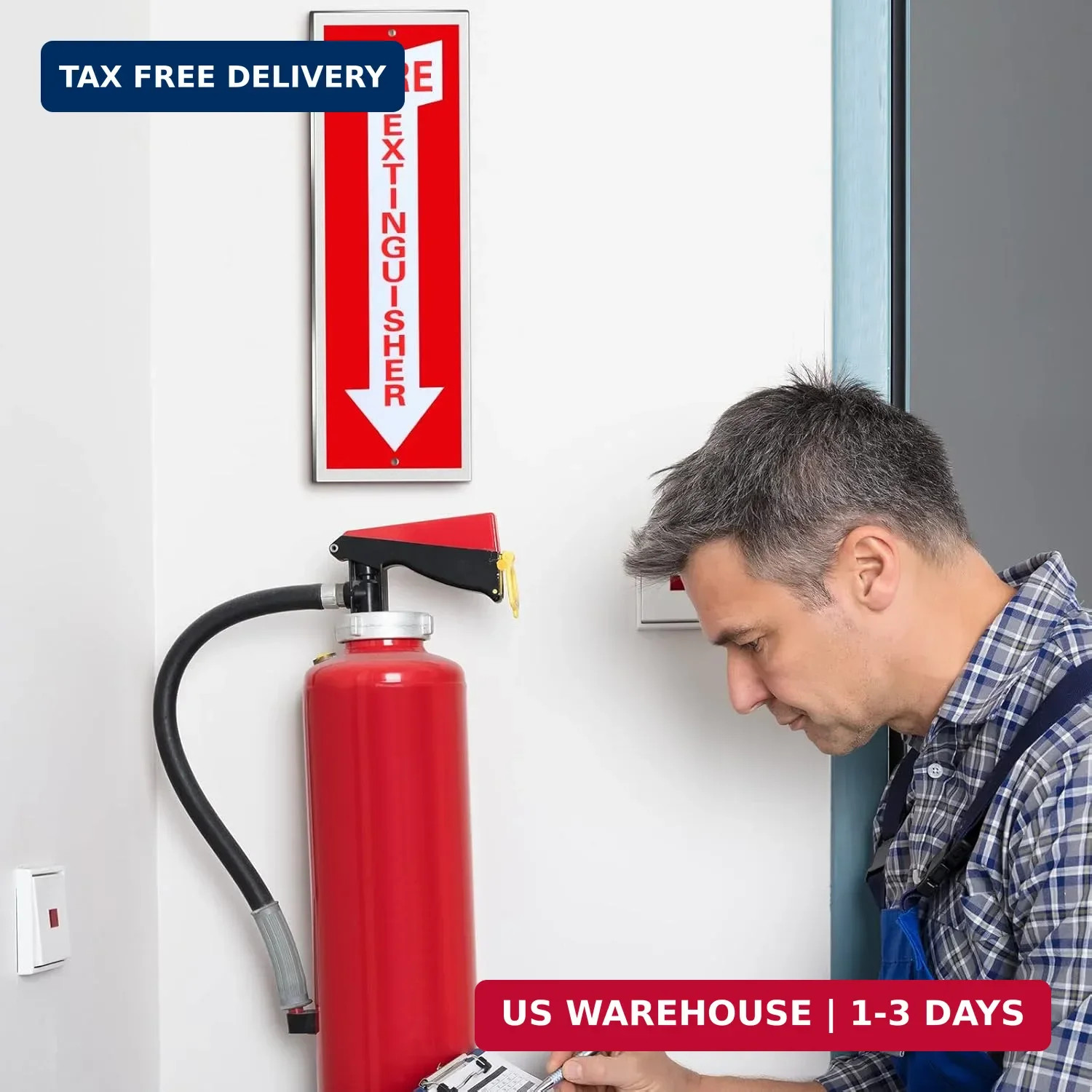 Tondiamo 4 Pack Fire Extinguisher Sign 4 x 12 Inch Fire Rust Aluminum Signs Lami