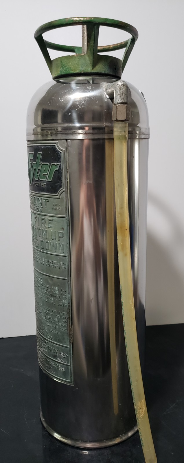 Vintage Fyr-Fyter Stainless Steel Fire Extinguisher Empty