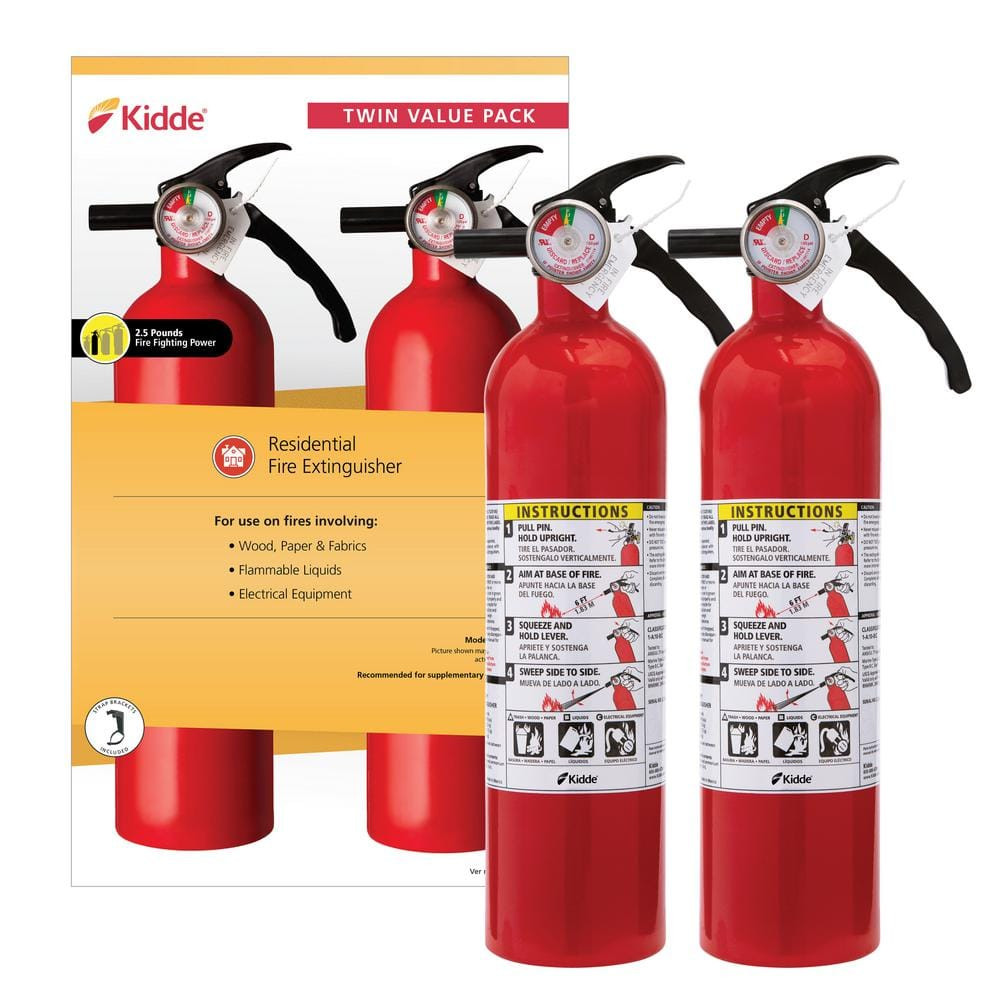 2 fire extinguisher dry chemical powder home office shop safety 1-a:10-b:c