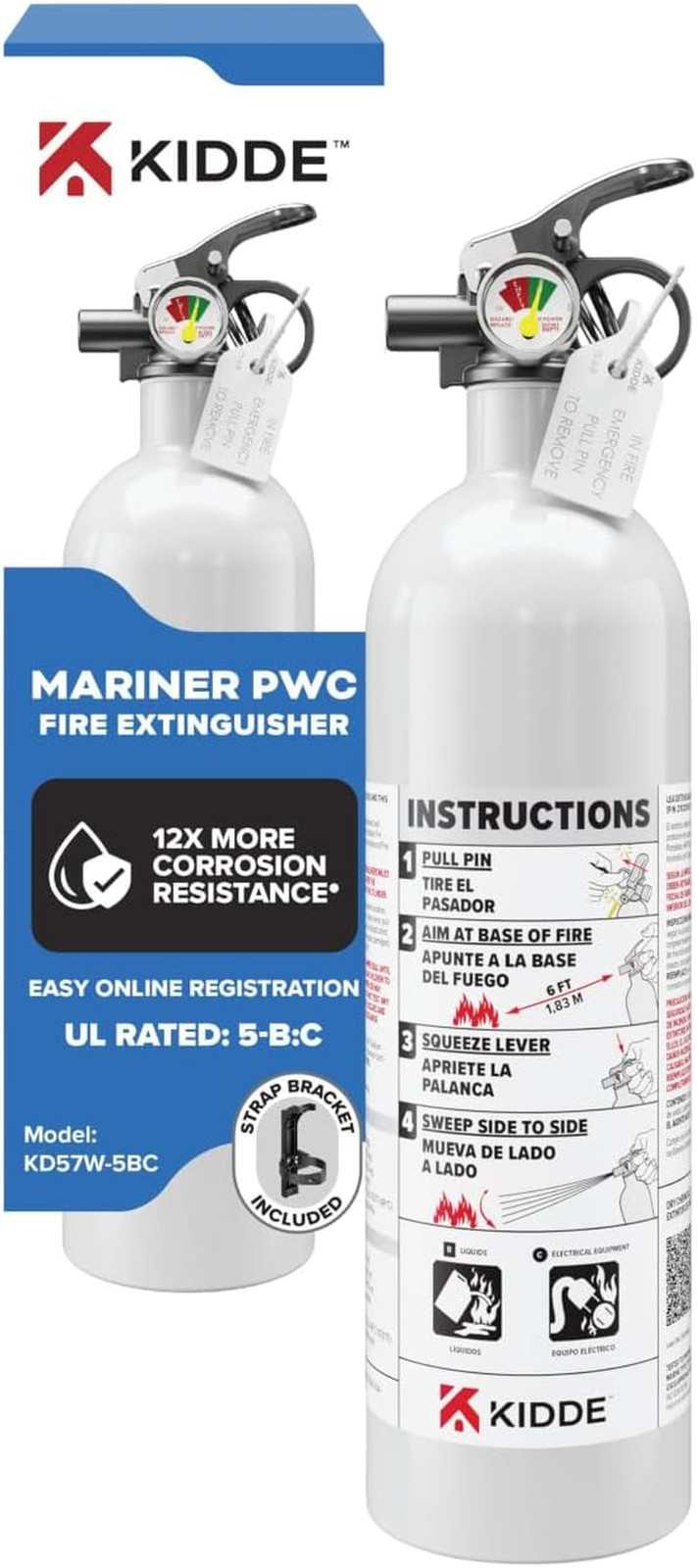 Fire Extinguisher for Boats, Single-Use 5BC