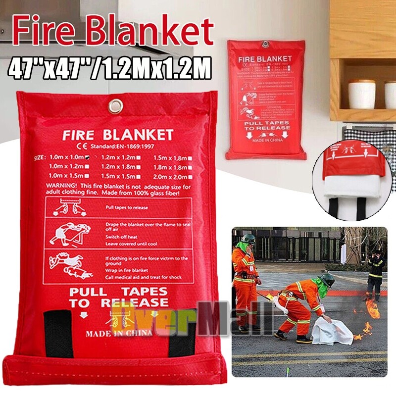 47″X47″ Fire Blanket Emergency for Home Car Fiberglass Fire Suppression Blanket