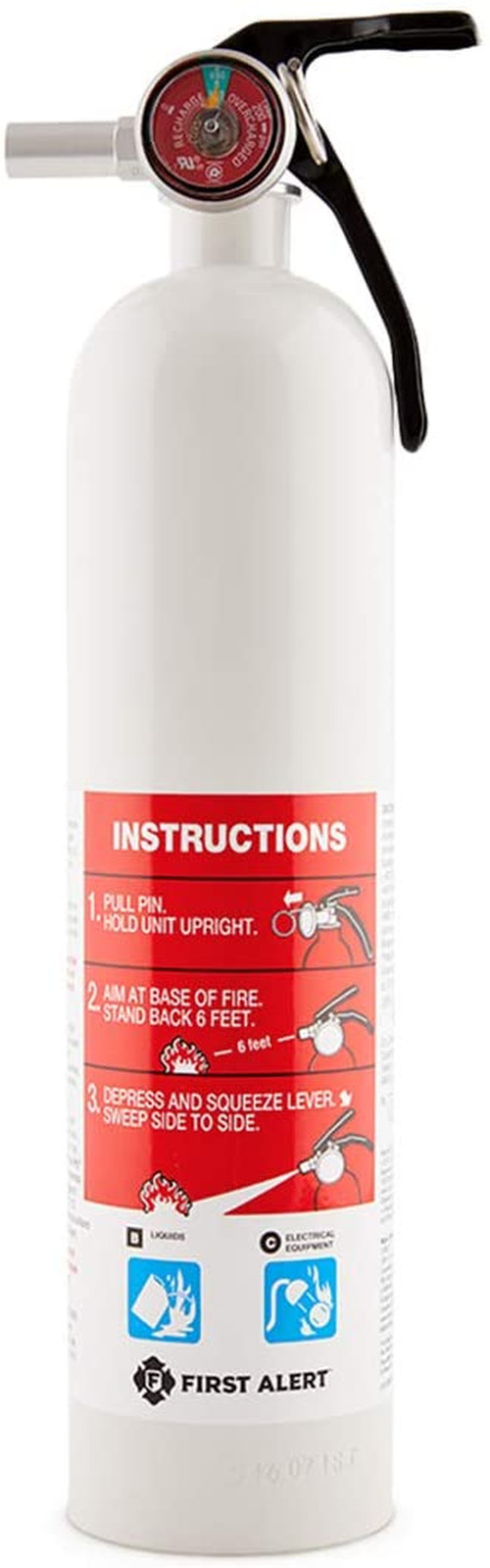 Fire Extinguisher, Car and Marine Fire Extinguisher, White, FE10GR