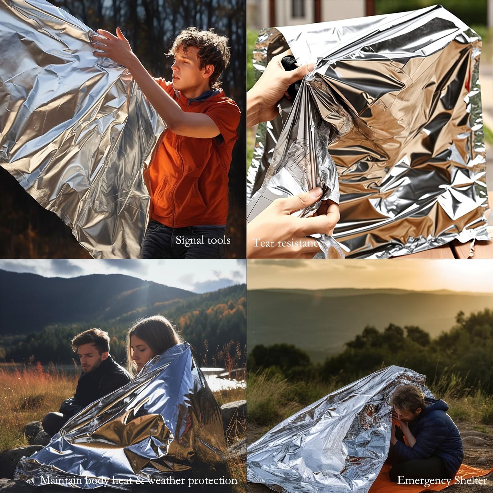 Emergency Mylar Thermal Blankets: Portable Space Blanket, Camping, Bug Out Ba…