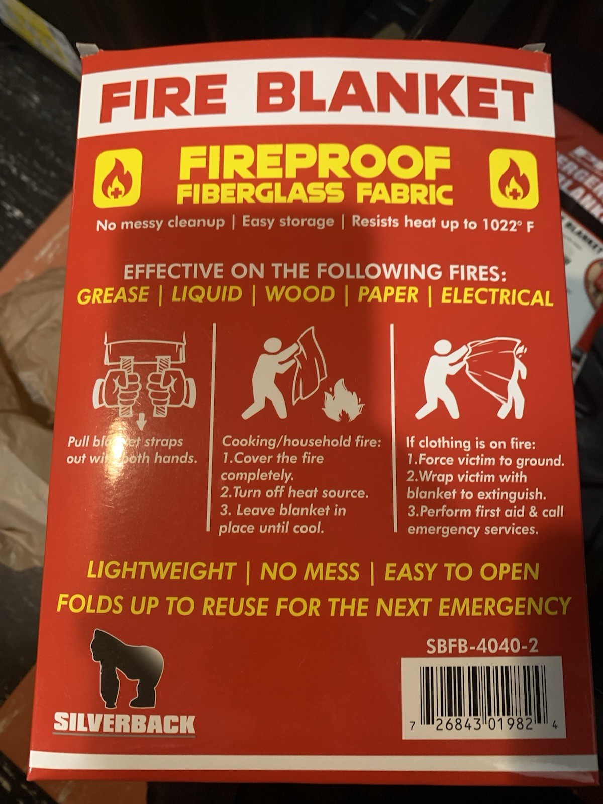 Silverback 40″ X 40″ Fireproof Fiberglass Fire Blanket 2 Pack