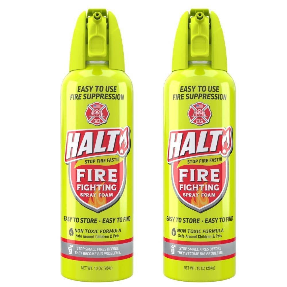 10oz Non-Toxic Fire Safety Spray – PFAS-Free Handheld Suppressor, Portable 2pk f