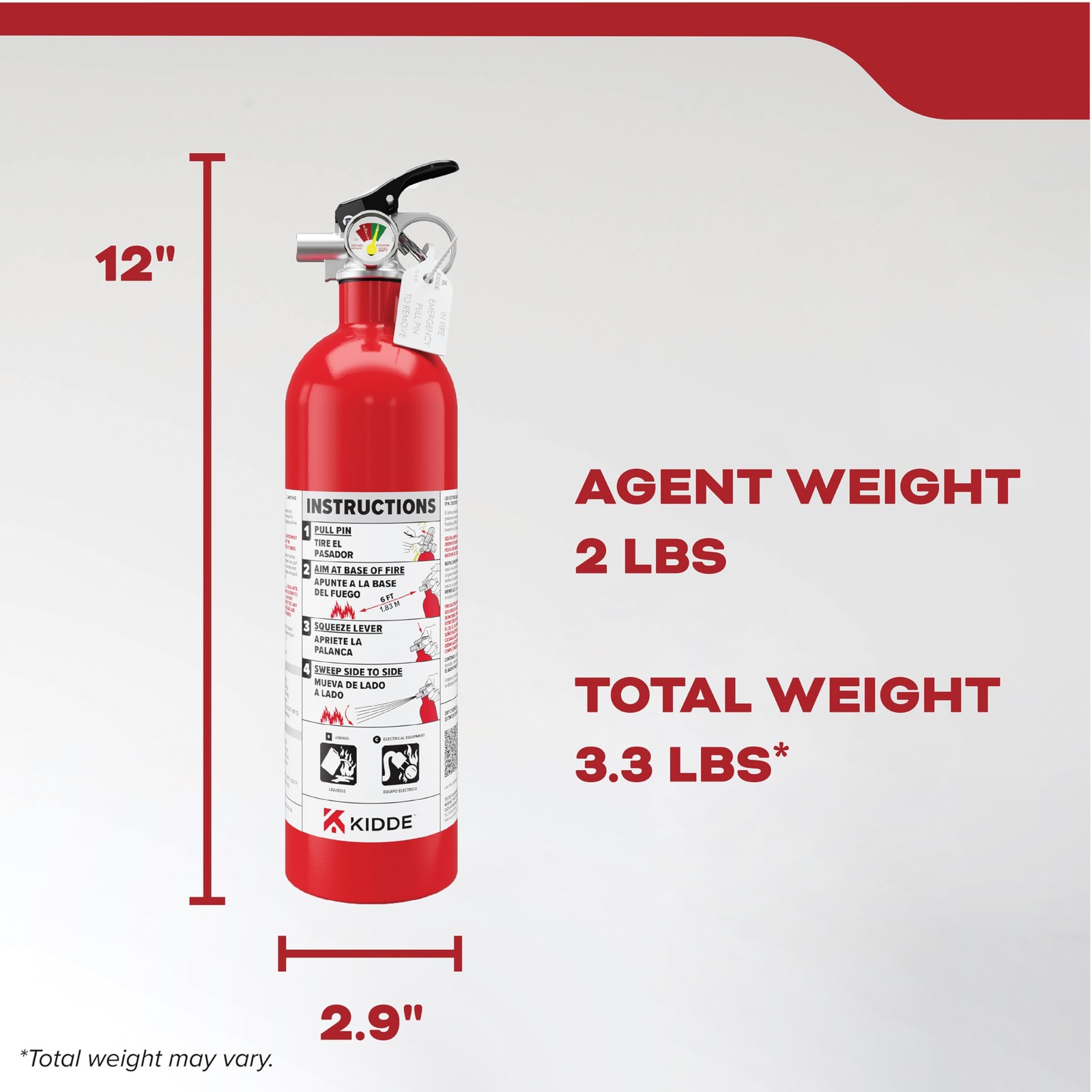 Kidde Mariner 5BC Marine Fire Extinguisher for Boats and Watercraft 12 Year W…