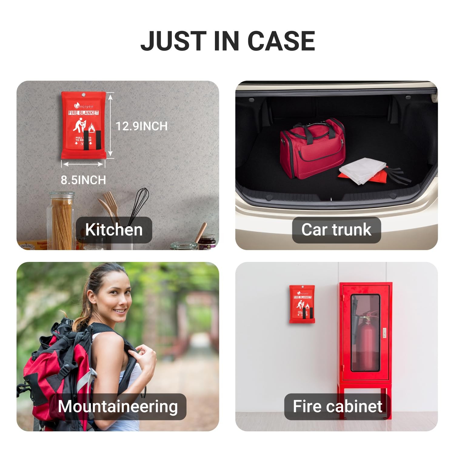 Emergency Fire Blanket Flame Retardant Fire Suppression Cloth 40×40 Inch