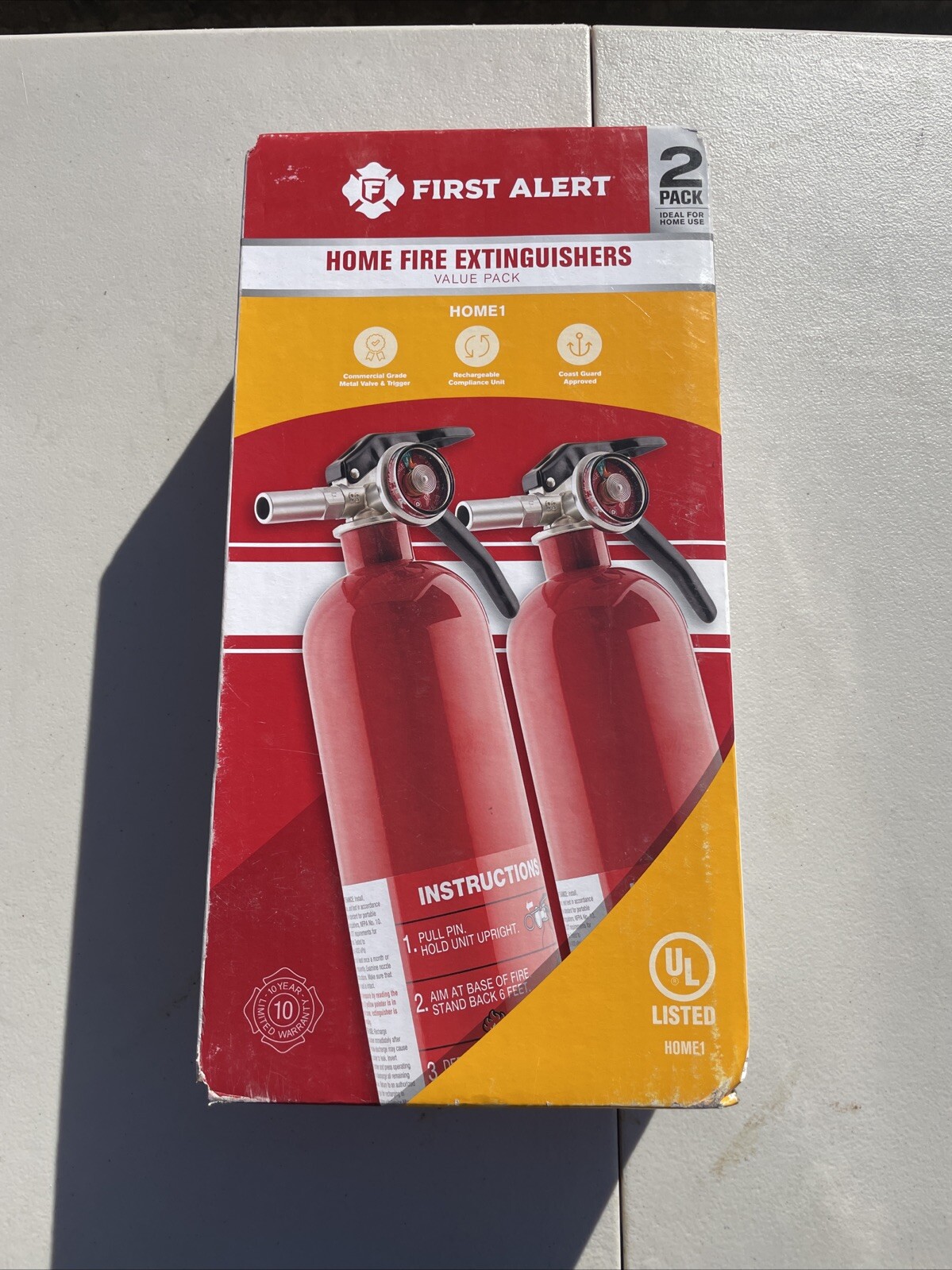 First Alert Home1 Fire Extinguishers 2 Pack – Commercial Quality. Refillable