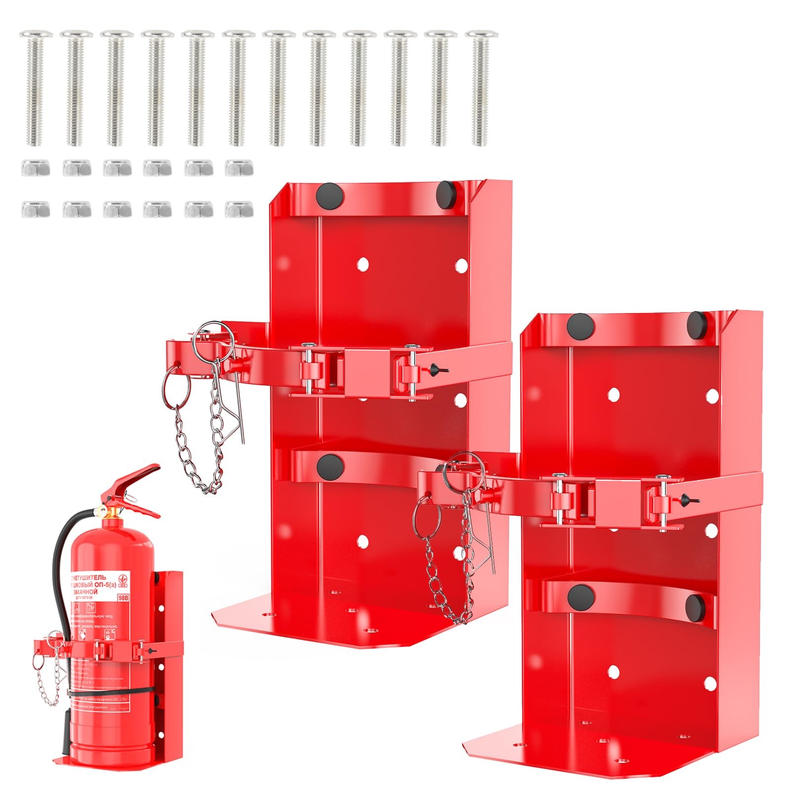 Fire Extinguisher Mount, 2PCS Heavy Duty Fire Extinguisher Bracket with Screw…