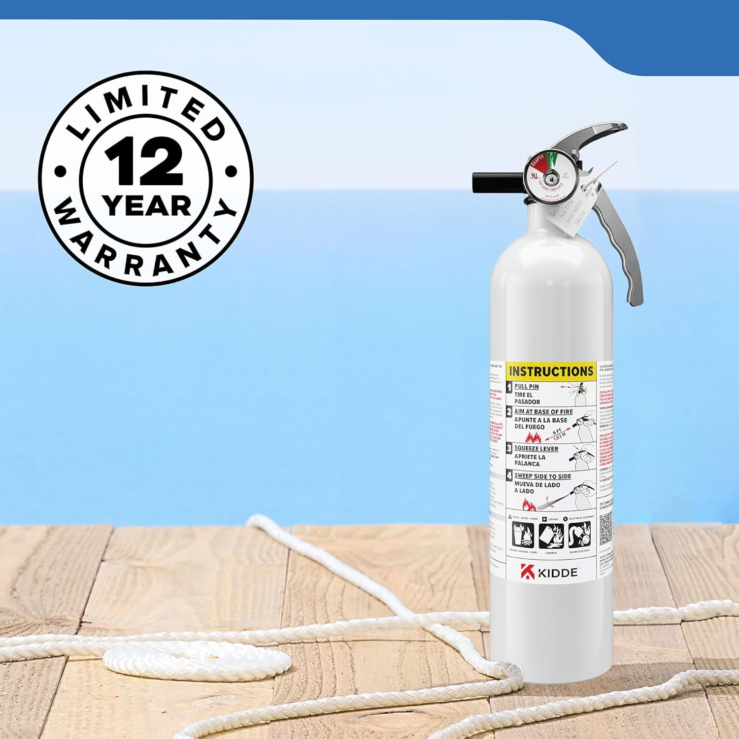 Fire Extinguisher for Boats, Single-Use 1A10BC