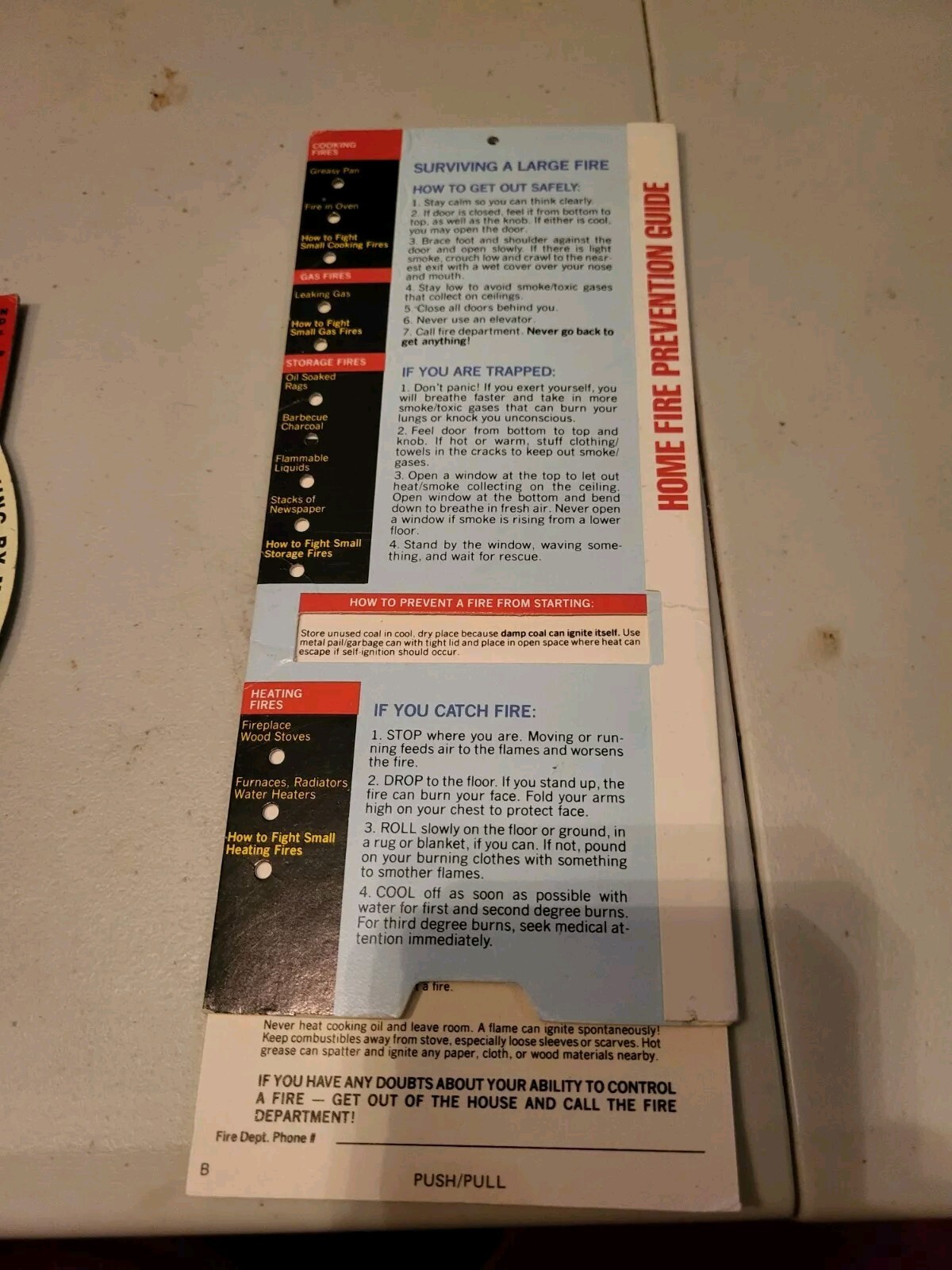 First Aid And Fire Prevention Adjustable Cards
