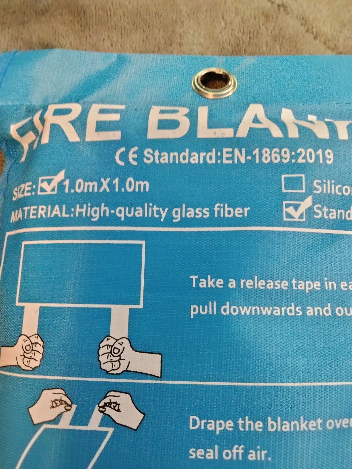 Fire Blanket Standard Uncoated Size 1.0 M By 1.0 M